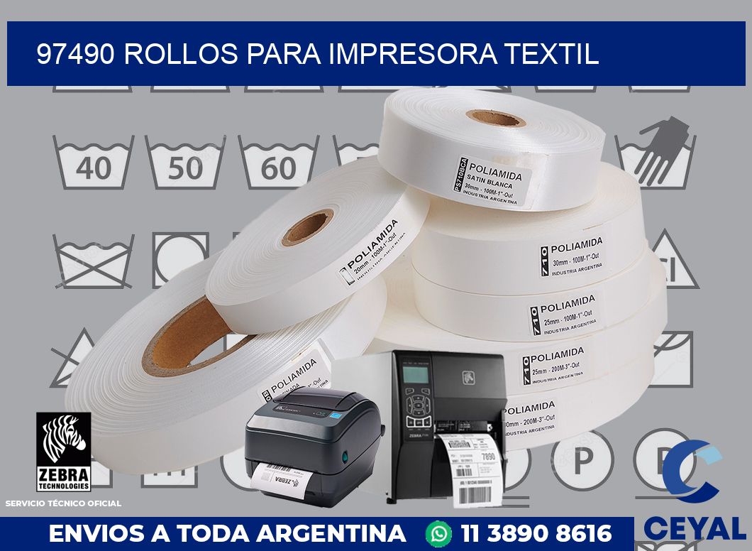 97490 rollos para impresora textil