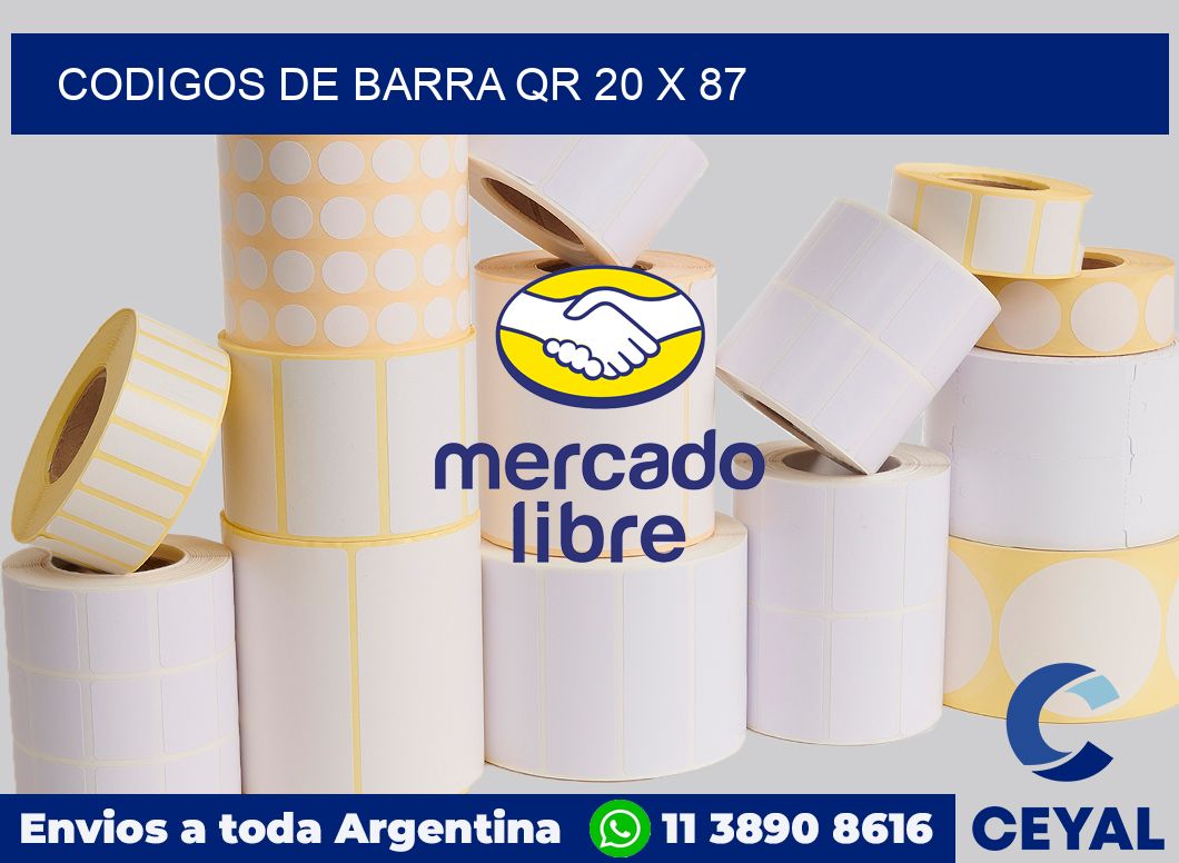Codigos de barra QR 20 x 87