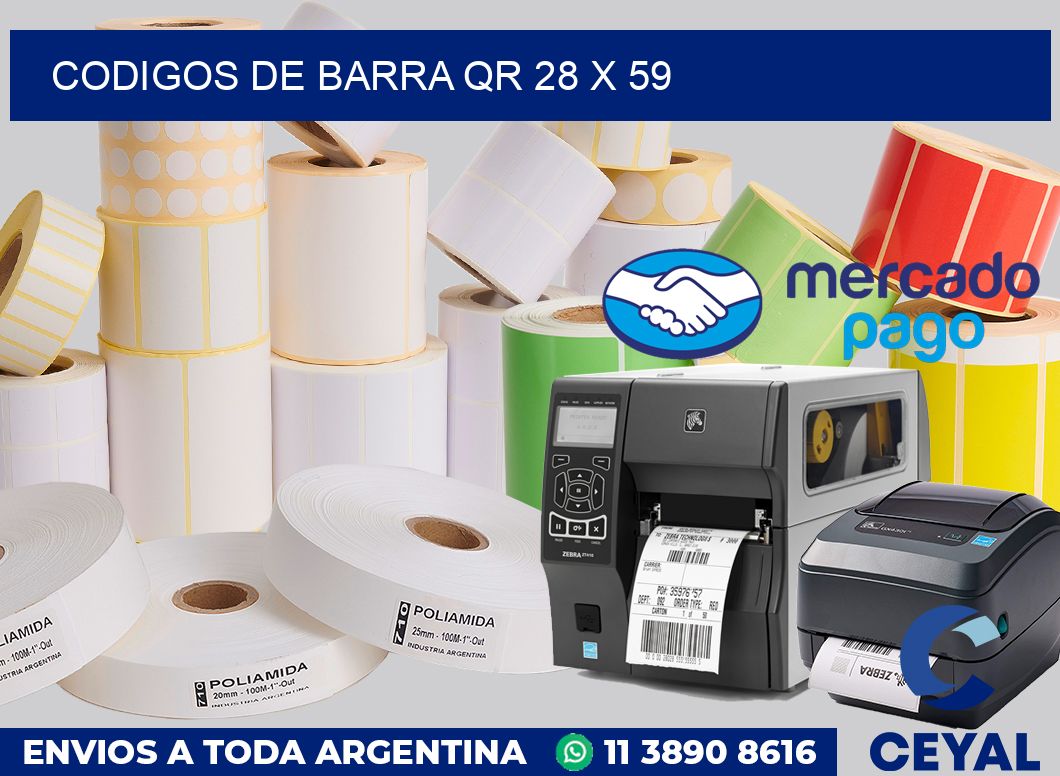Codigos de barra QR 28 x 59