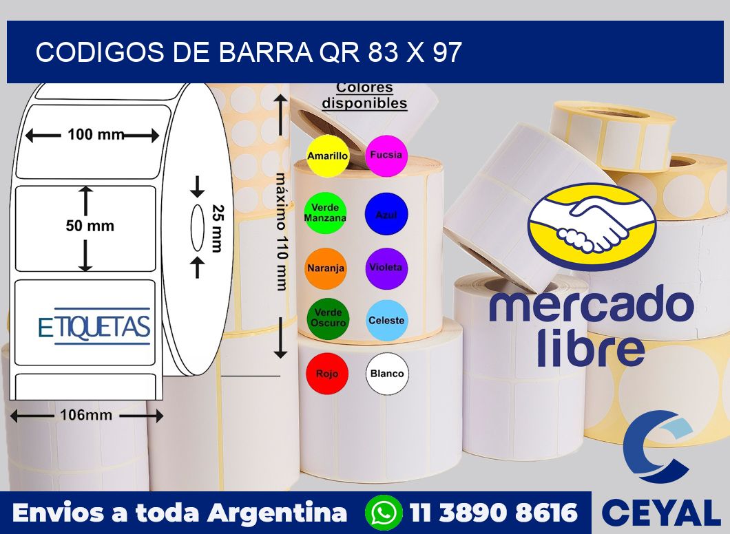 Codigos de barra QR 83 x 97