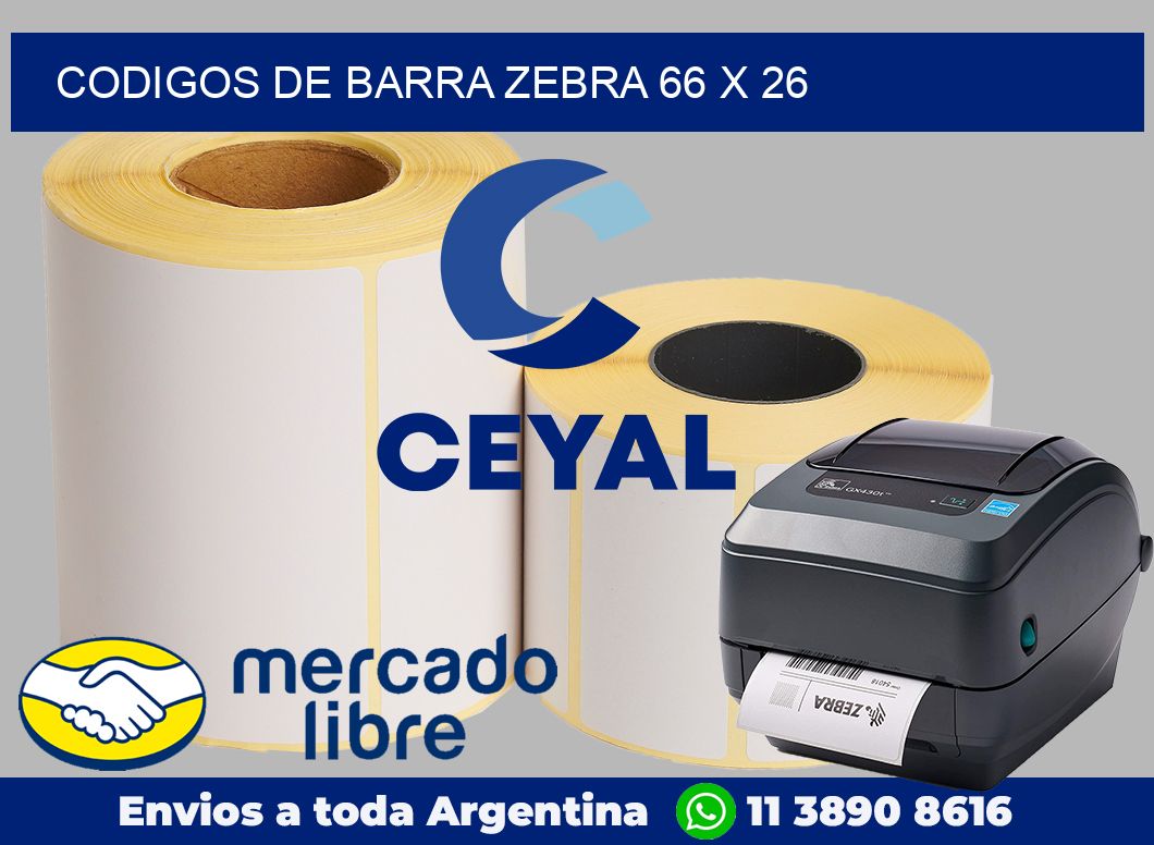 Codigos de barra Zebra 66 x 26