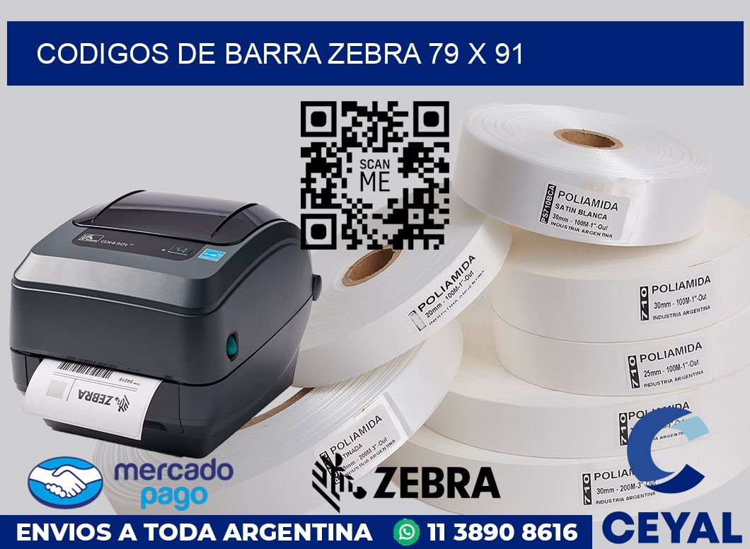 Codigos de barra Zebra 79 x 91