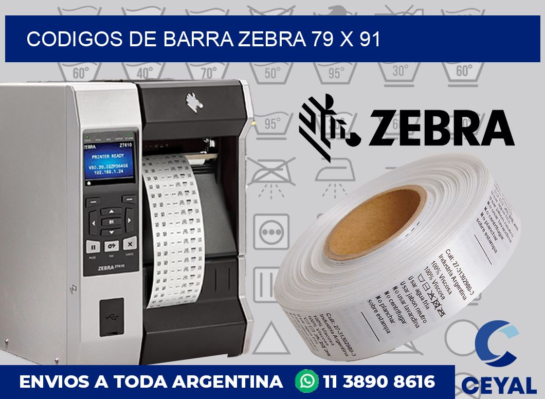 Codigos de barra Zebra 79 x 91