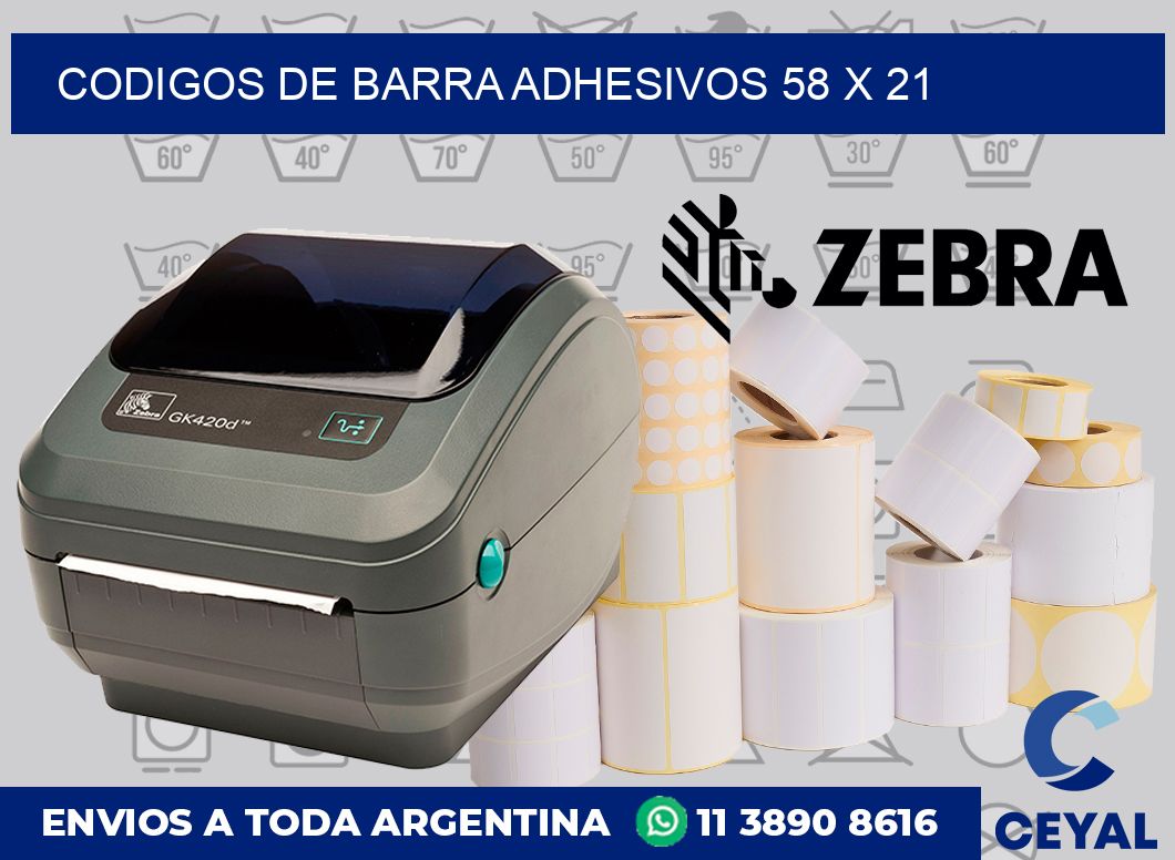Codigos de barra adhesivos 58 x 21