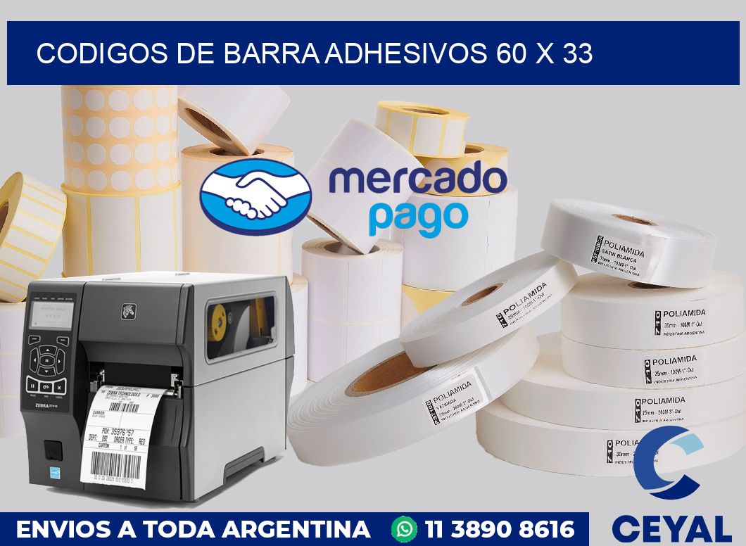 Codigos de barra adhesivos 60 x 33