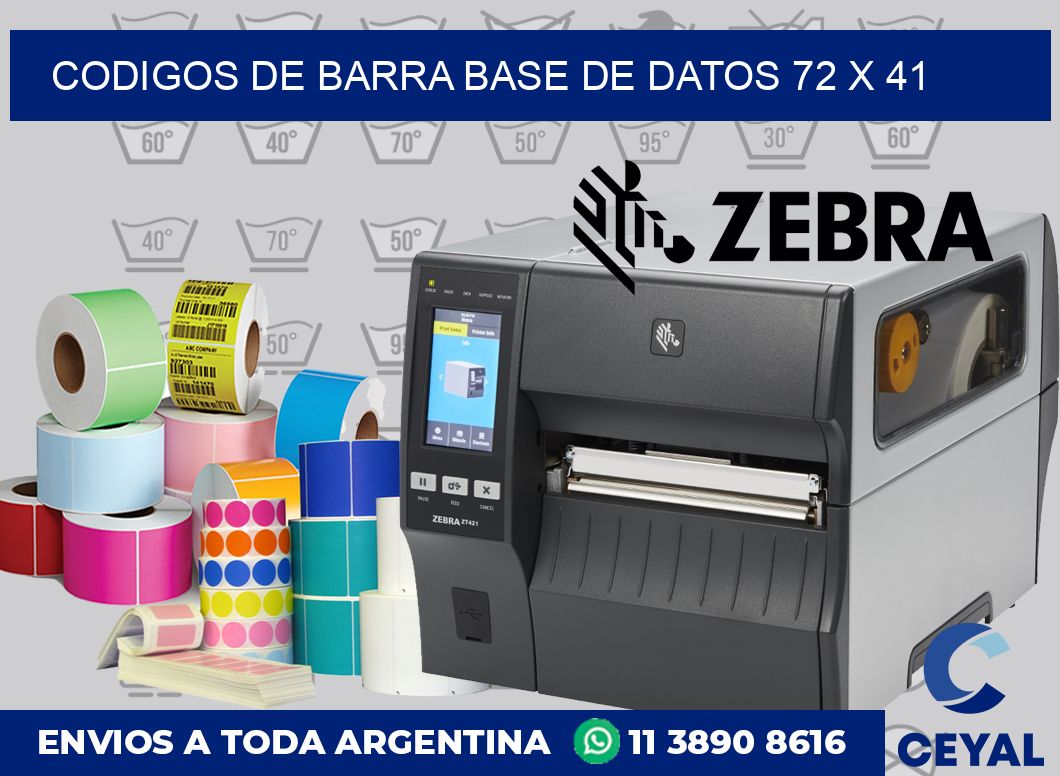 Codigos de barra base de datos 72 x 41