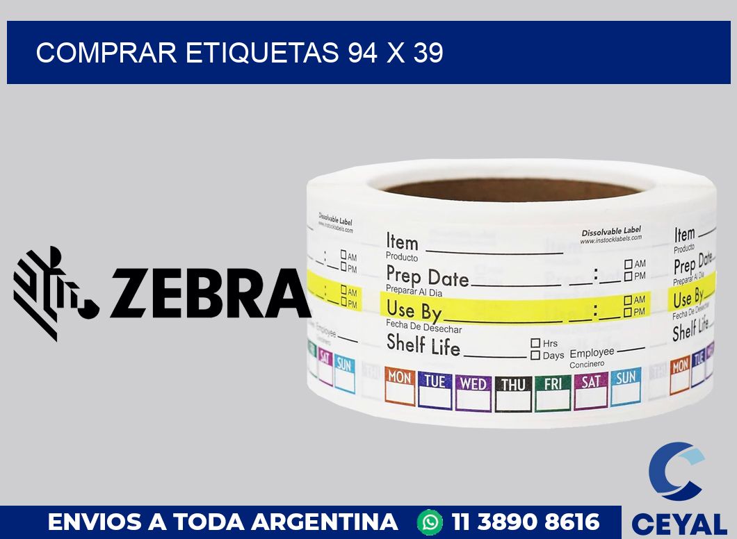 Comprar etiquetas 94 x 39