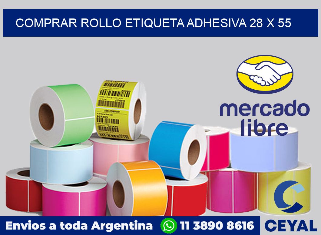 Comprar rollo etiqueta adhesiva 28 x 55