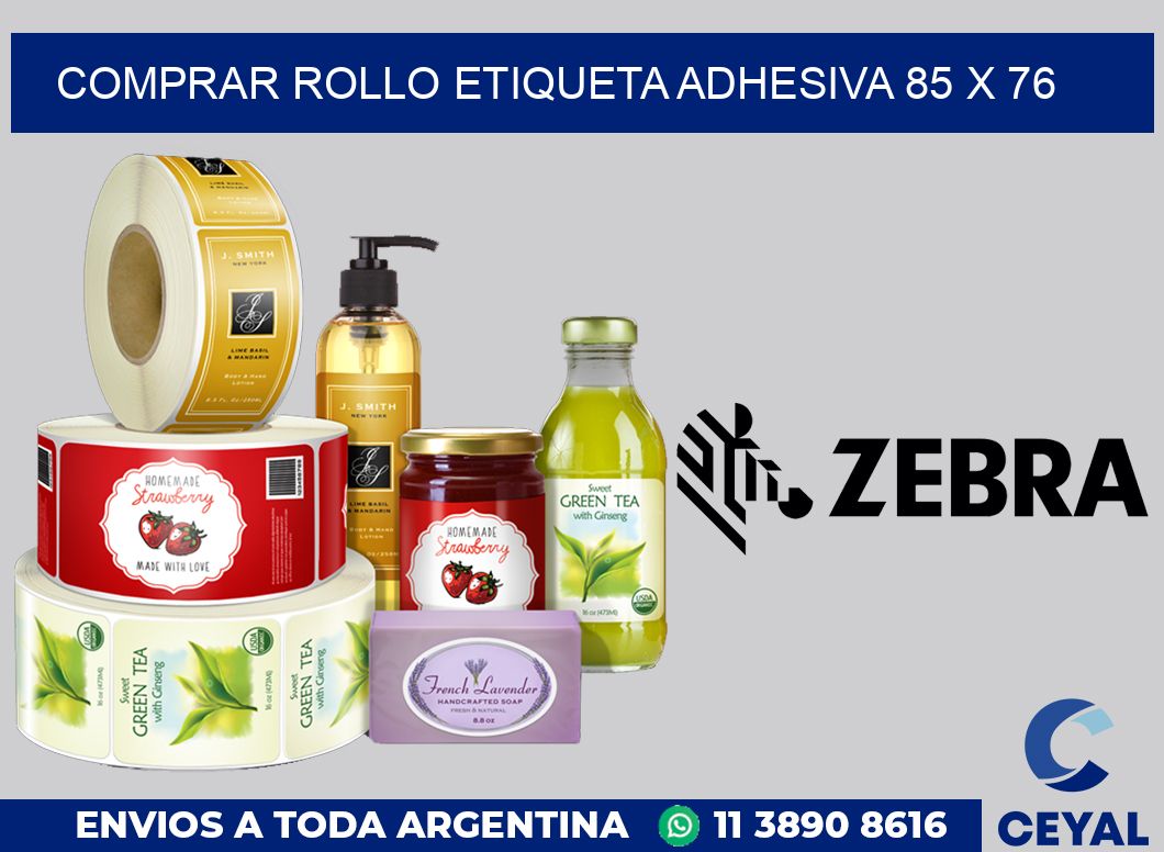Comprar rollo etiqueta adhesiva 85 x 76