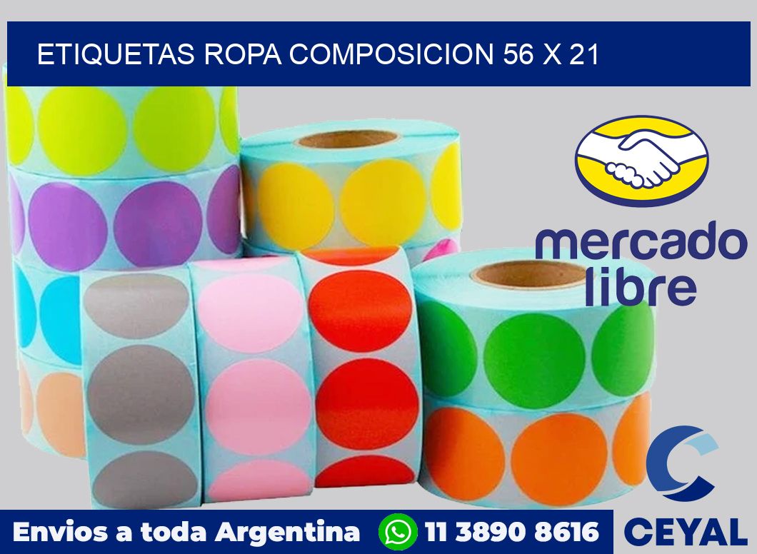 Etiquetas ropa composicion 56 x 21