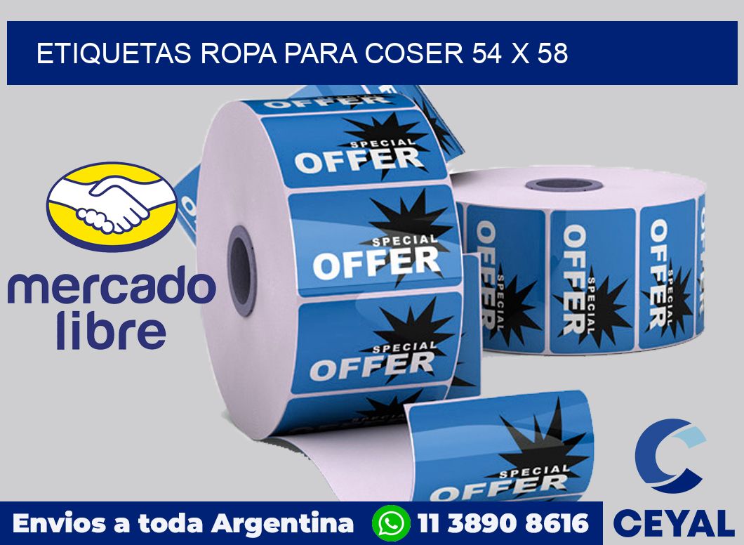Etiquetas ropa para coser 54 x 58