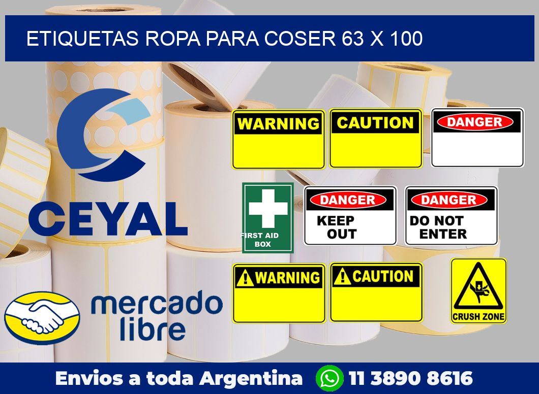Etiquetas ropa para coser 63 x 100