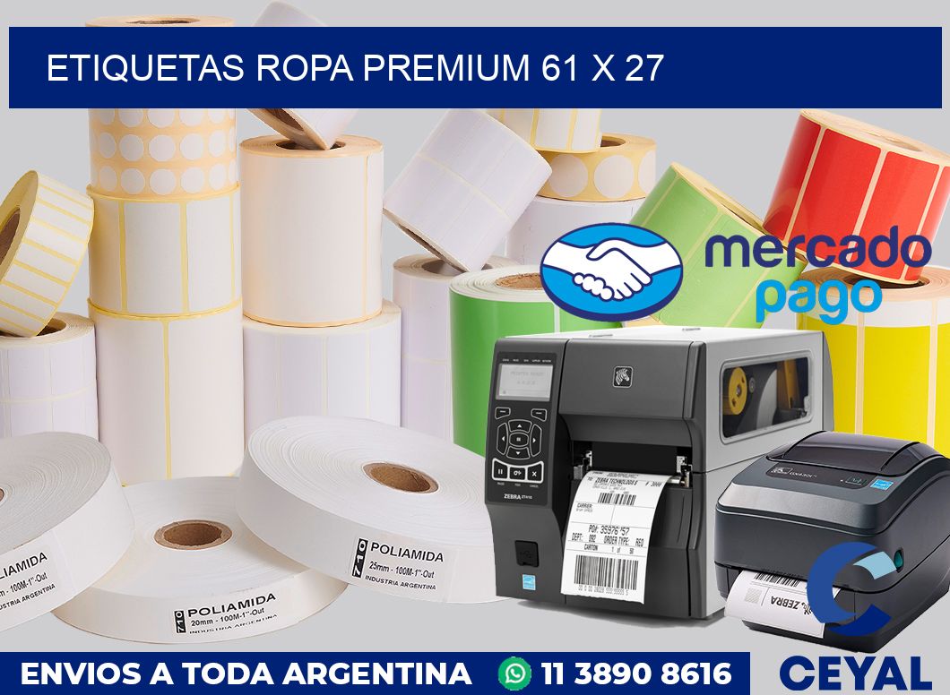 Etiquetas ropa premium 61 x 27