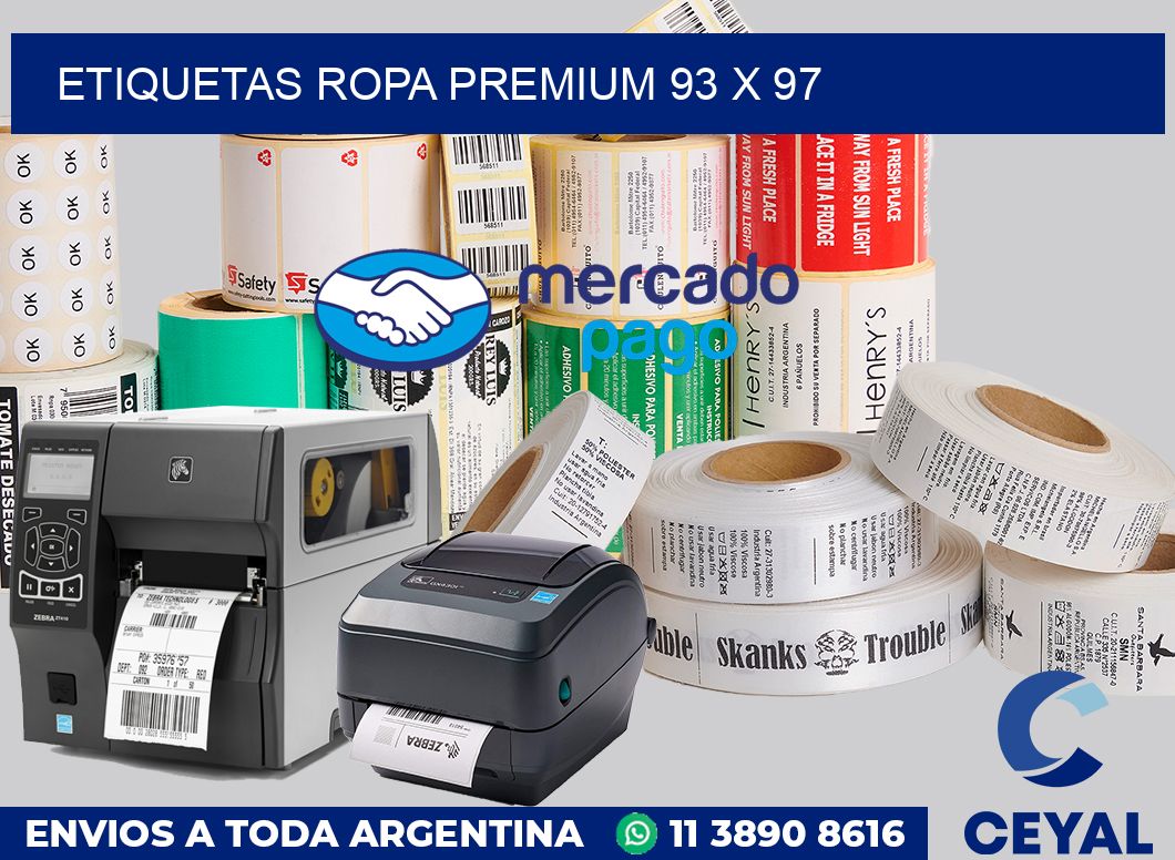 Etiquetas ropa premium 93 x 97