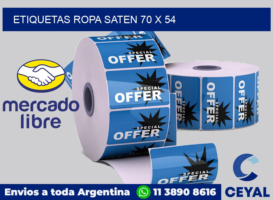 Etiquetas ropa saten 70 x 54