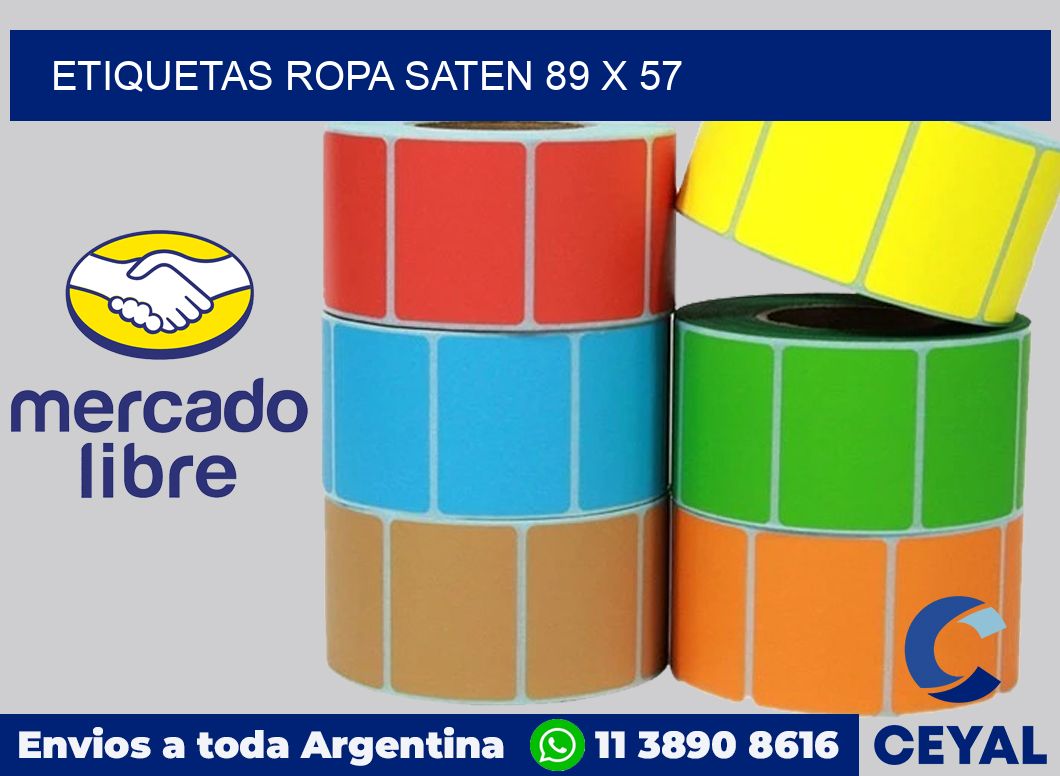 Etiquetas ropa saten 89 x 57
