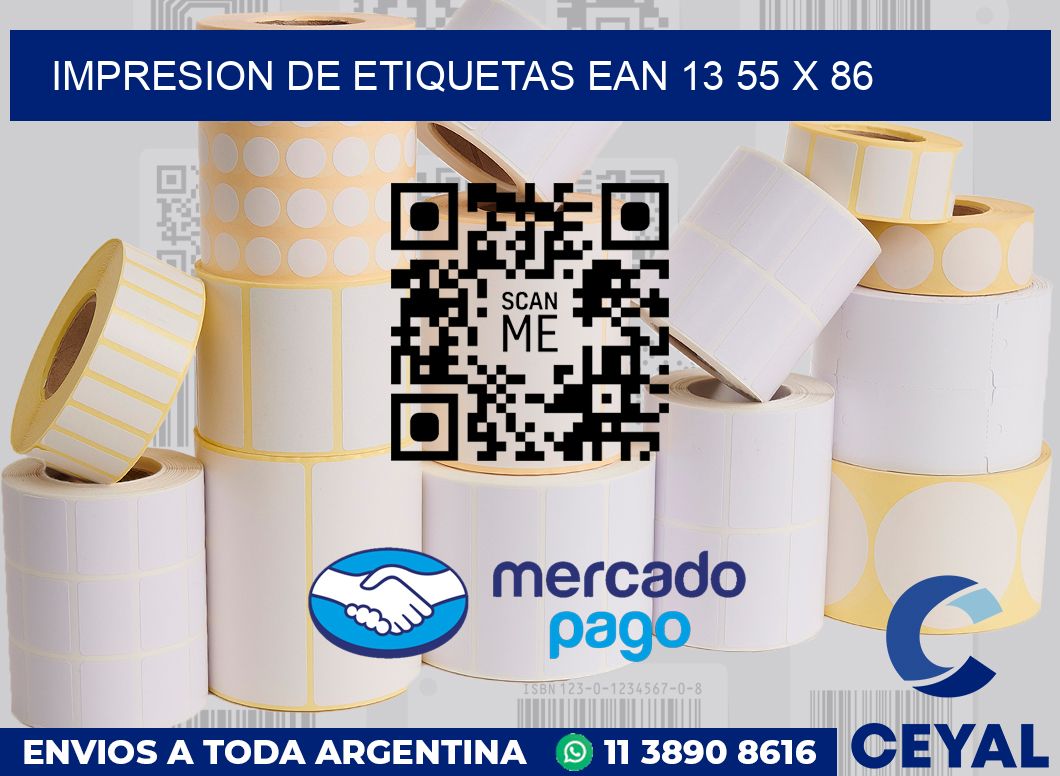 Impresion de etiquetas EAN 13 55 x 86