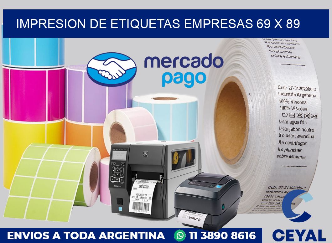 Impresion de etiquetas empresas 69 x 89