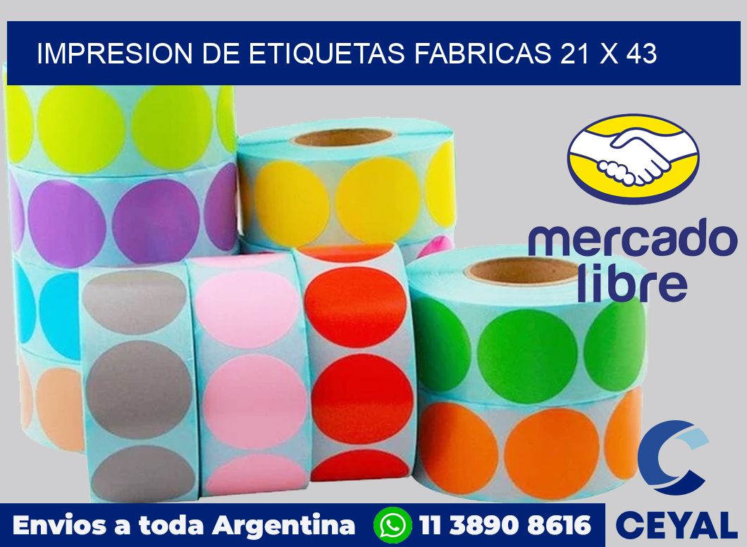Impresion de etiquetas fabricas 21 x 43