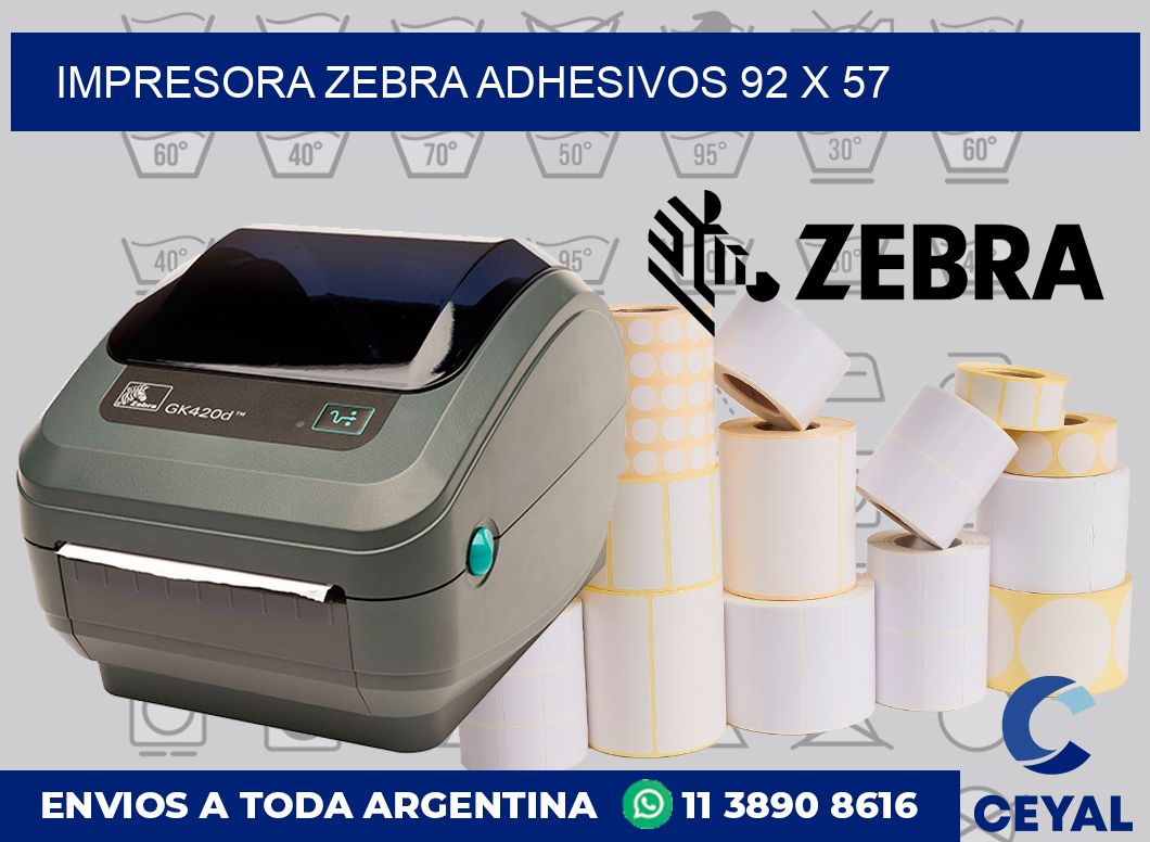 Impresora Zebra adhesivos 92 x 57