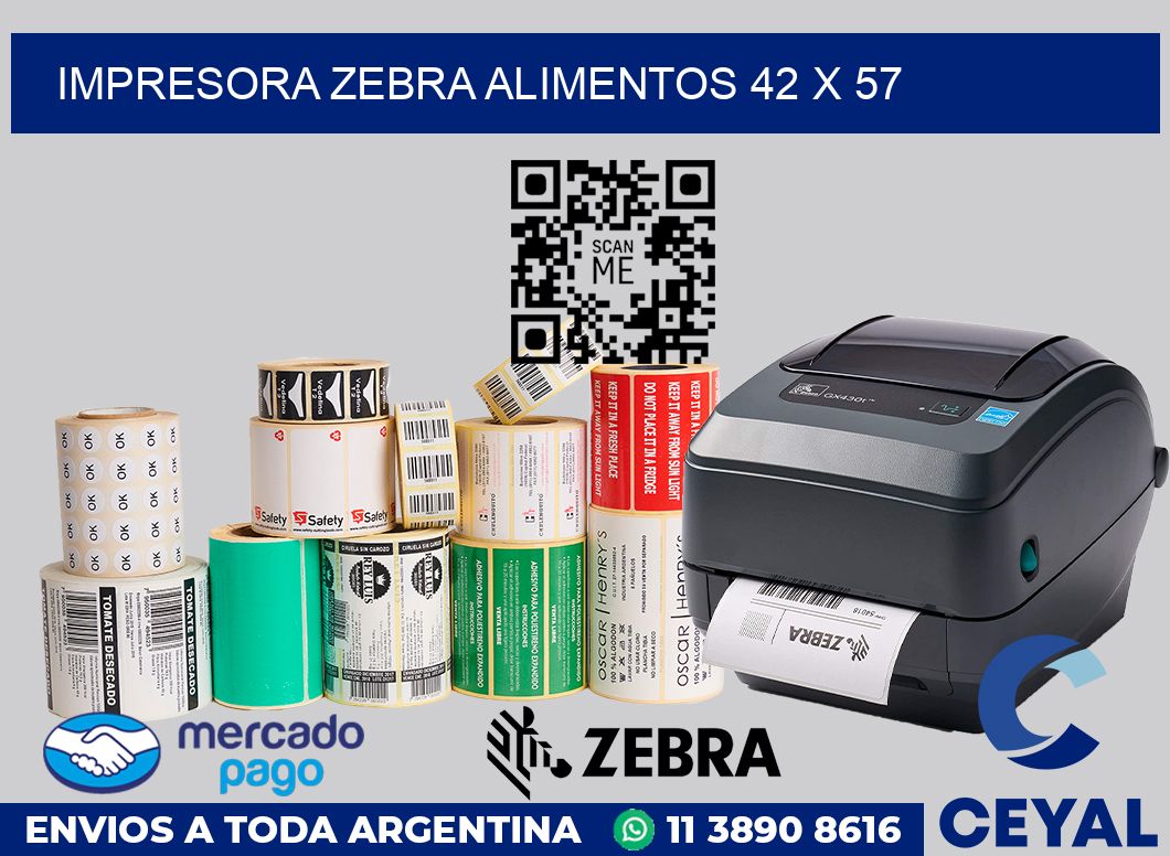Impresora Zebra alimentos 42 x 57