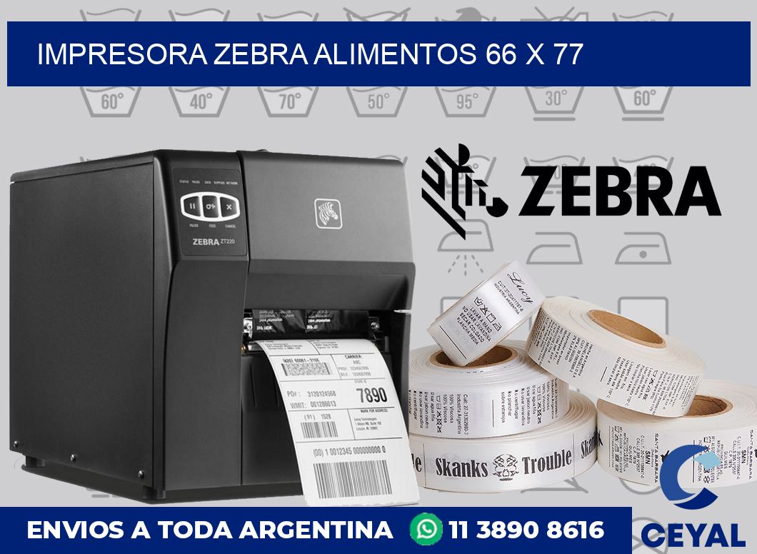 Impresora Zebra alimentos 66 x 77