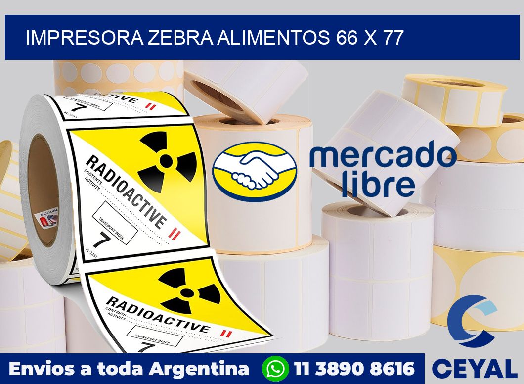 Impresora Zebra alimentos 66 x 77