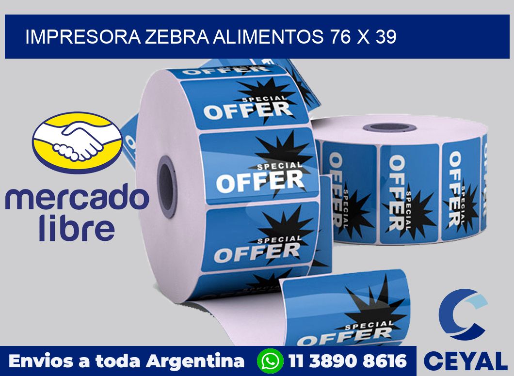 Impresora Zebra alimentos 76 x 39