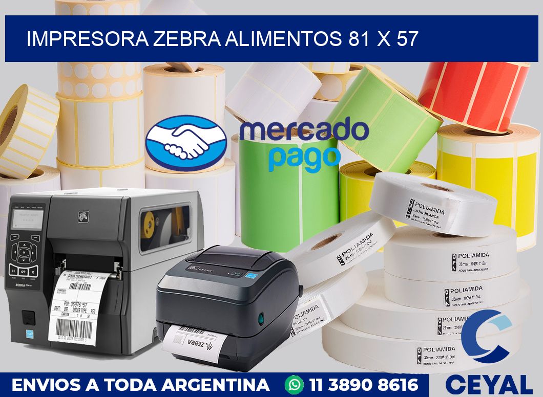 Impresora Zebra alimentos 81 x 57