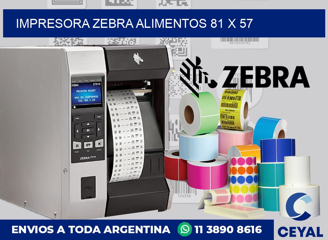 Impresora Zebra alimentos 81 x 57