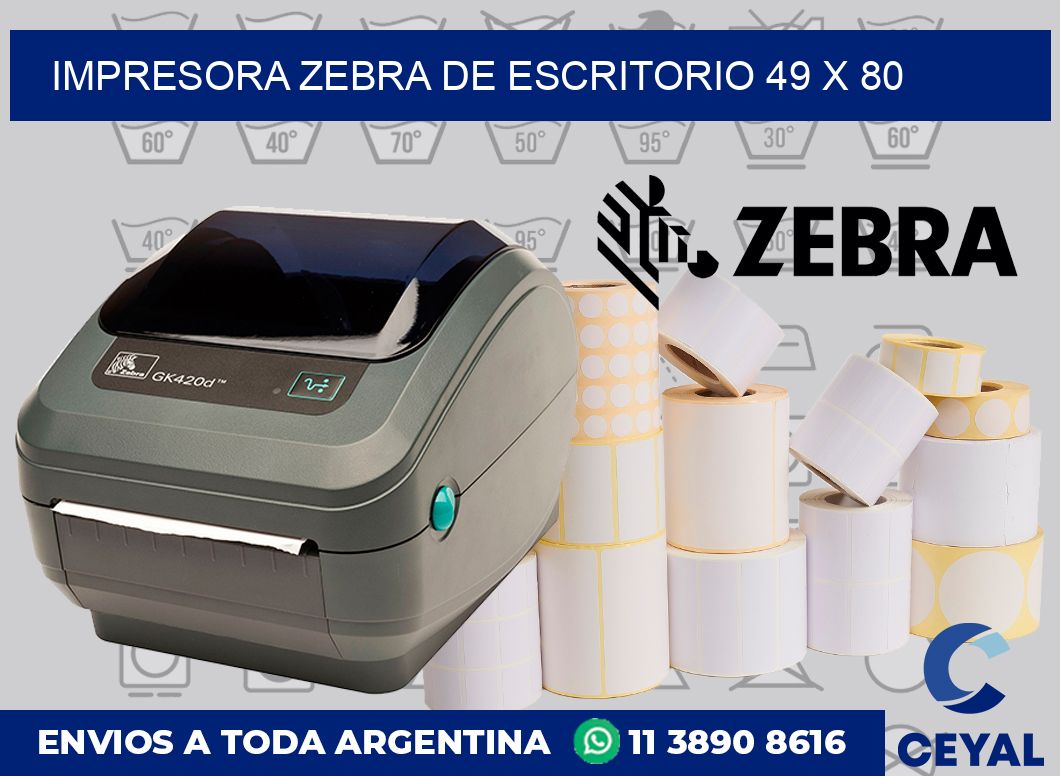 Impresora Zebra de escritorio 49 x 80