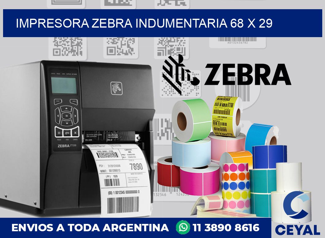 Impresora Zebra indumentaria 68 x 29