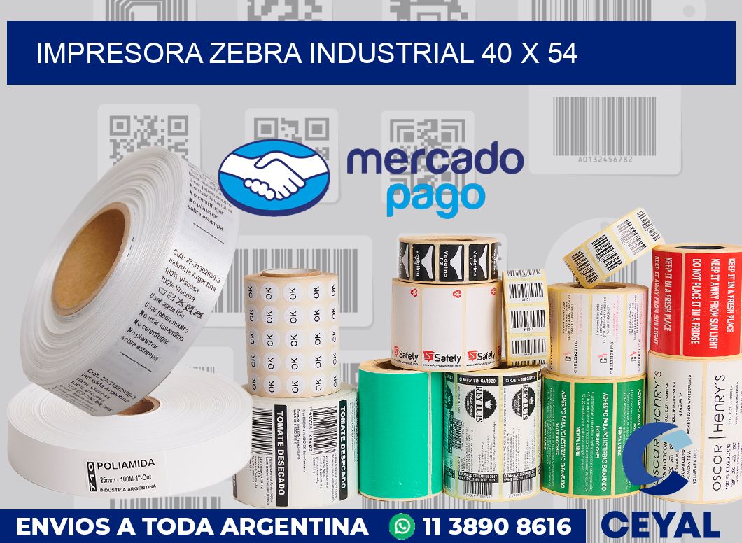 Impresora Zebra industrial 40 x 54