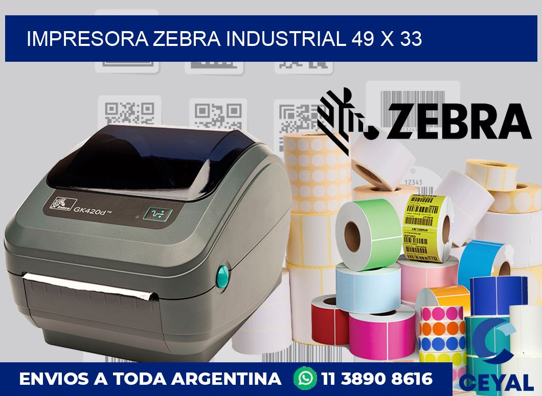 Impresora Zebra industrial 49 x 33