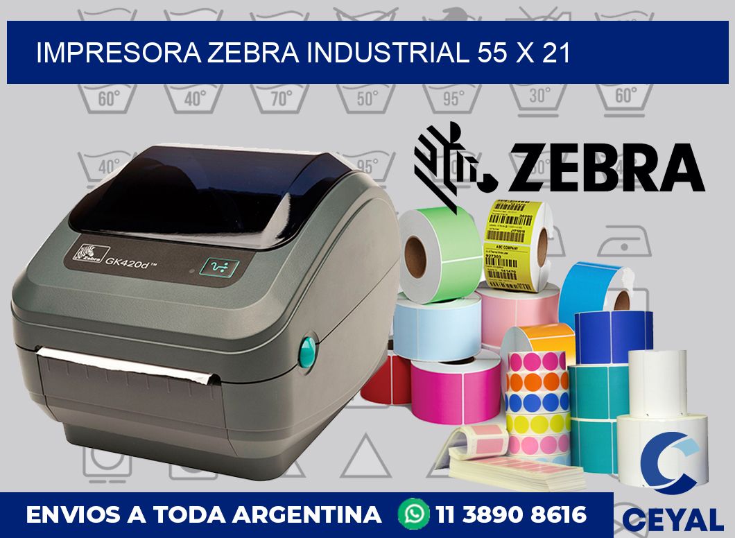 Impresora Zebra industrial 55 x 21