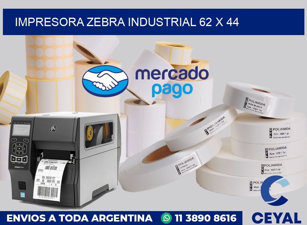 Impresora Zebra industrial 62 x 44