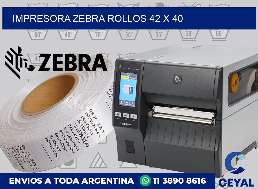Impresora Zebra rollos 42 x 40
