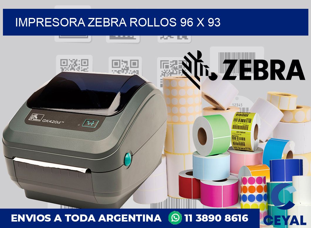 Impresora Zebra rollos 96 x 93