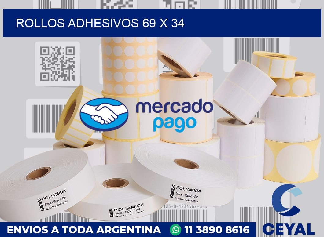 Rollos adhesivos 69 x 34