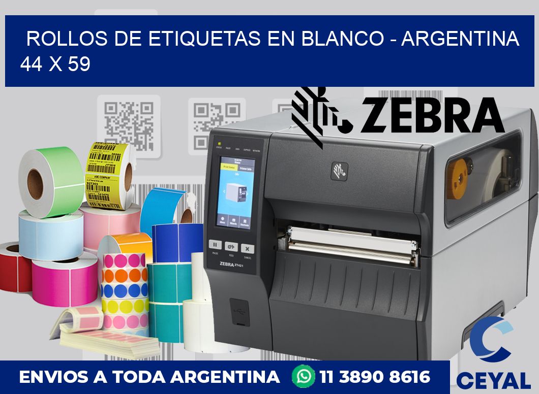 Rollos de etiquetas en blanco – Argentina 44 x 59