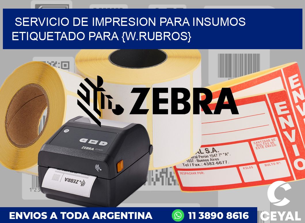 Servicio de impresion para Insumos etiquetado para Droguería y venta de instrumental médico