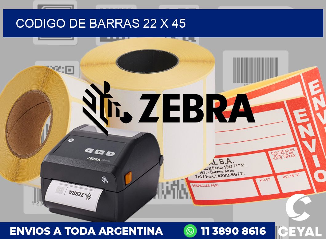 codigo de barras 22 x 45