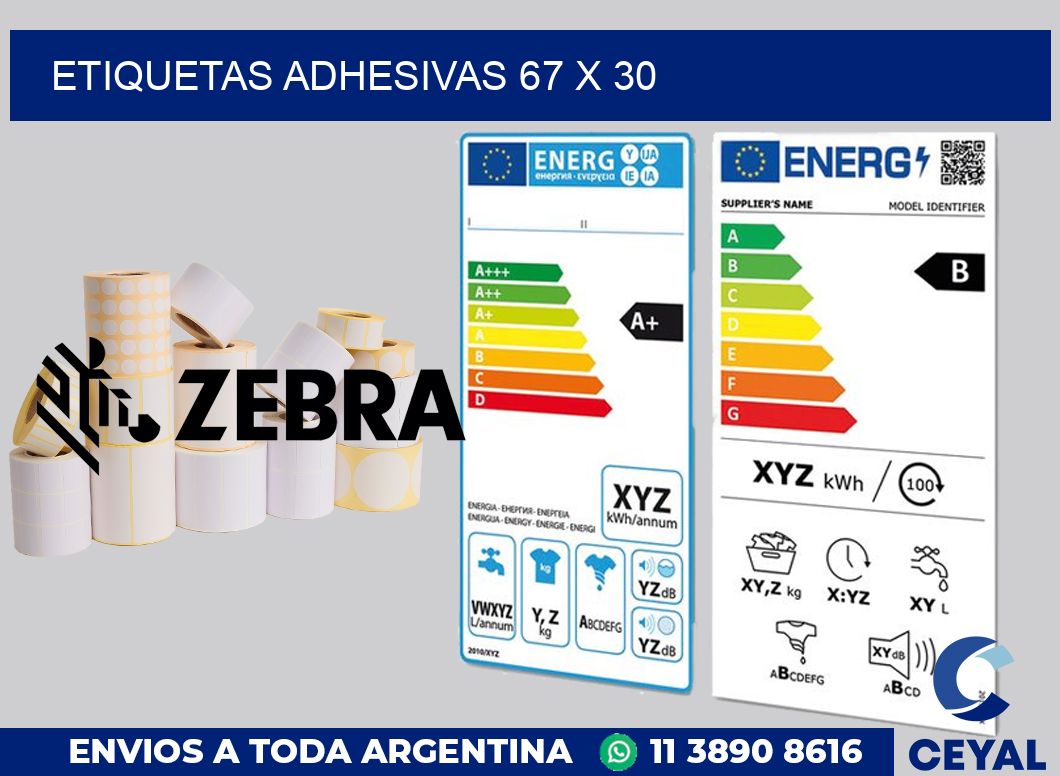 etiquetas adhesivas 67 x 30