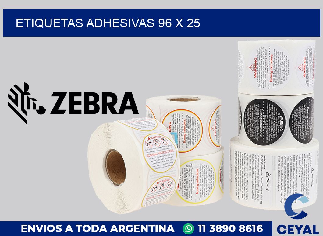etiquetas adhesivas 96 x 25