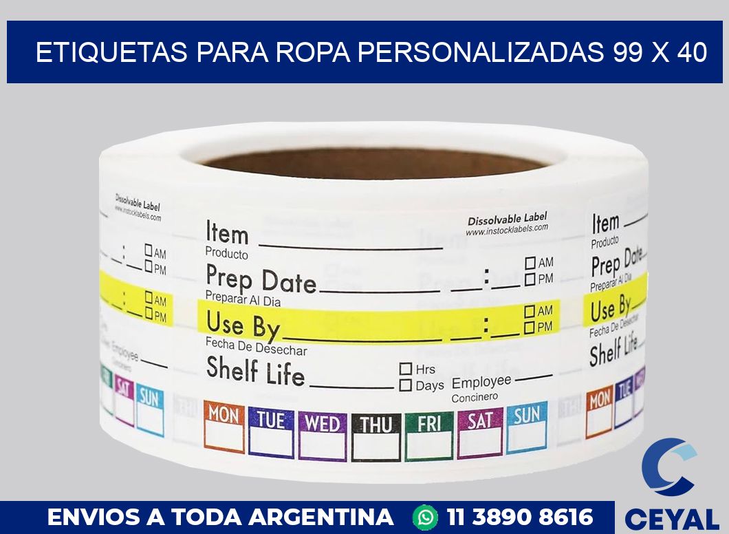 etiquetas para ropa personalizadas 99 x 40