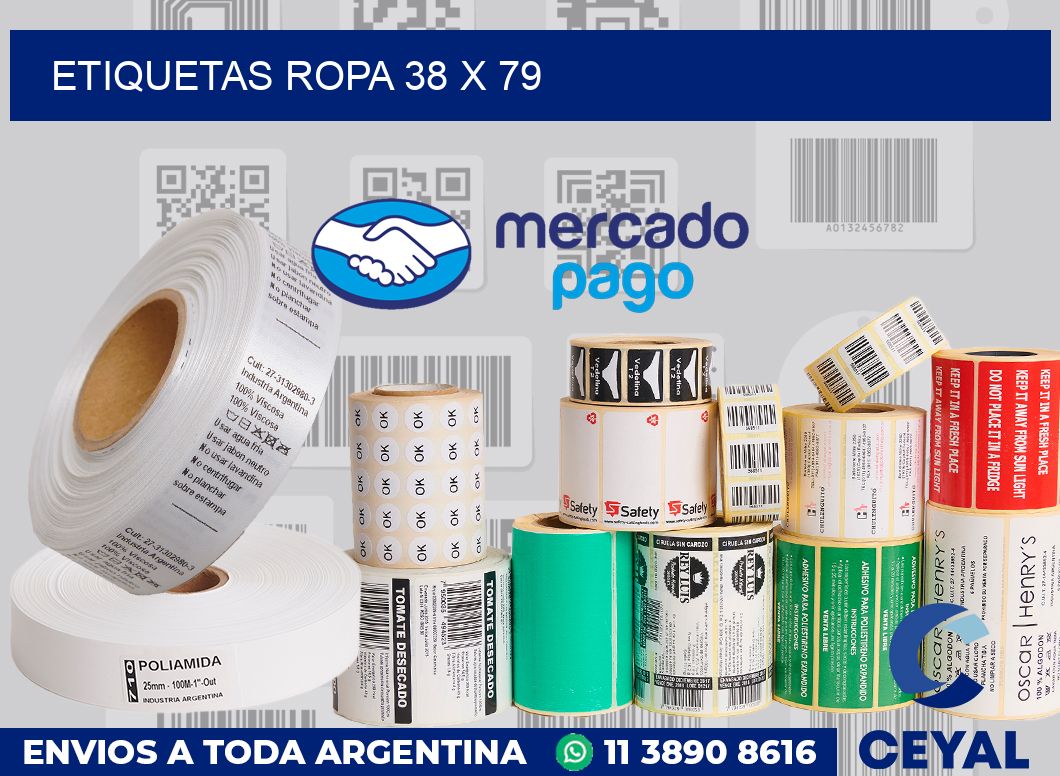etiquetas ropa 38 x 79