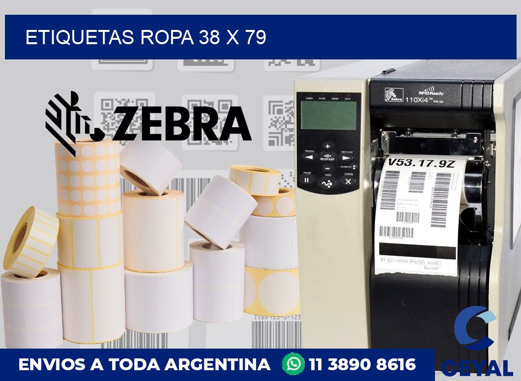 etiquetas ropa 38 x 79