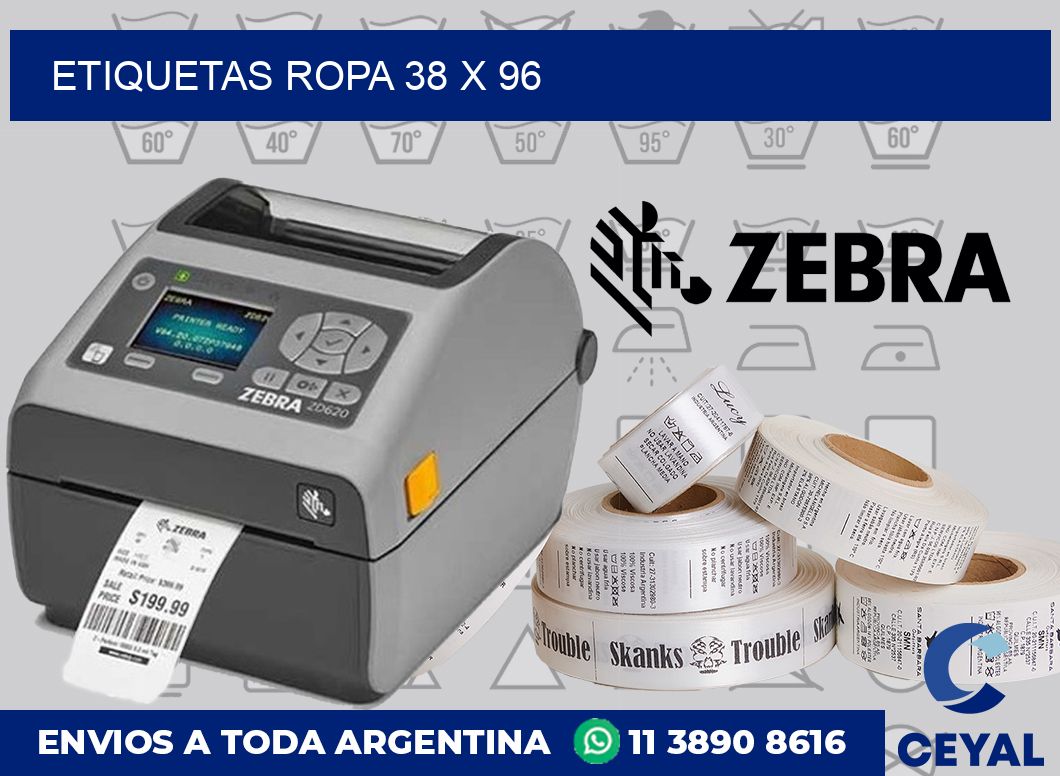 etiquetas ropa 38 x 96