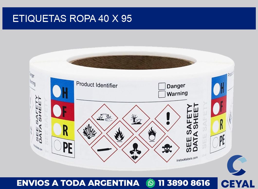 etiquetas ropa 40 x 95