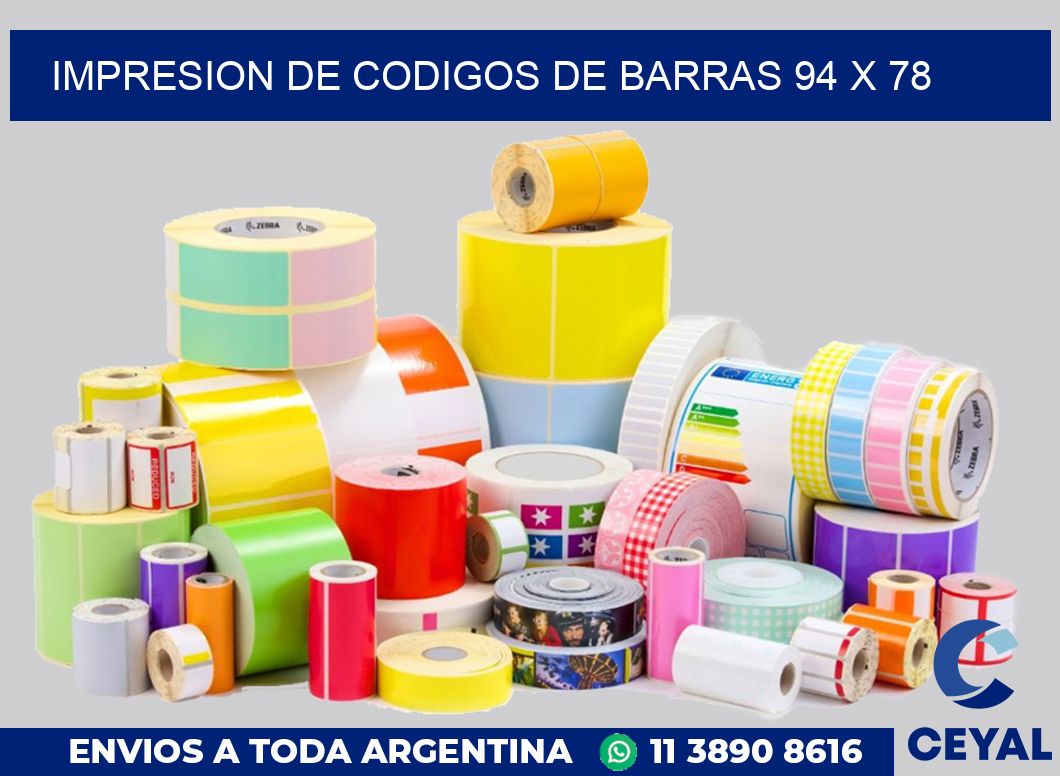 impresion de codigos de barras 94 x 78